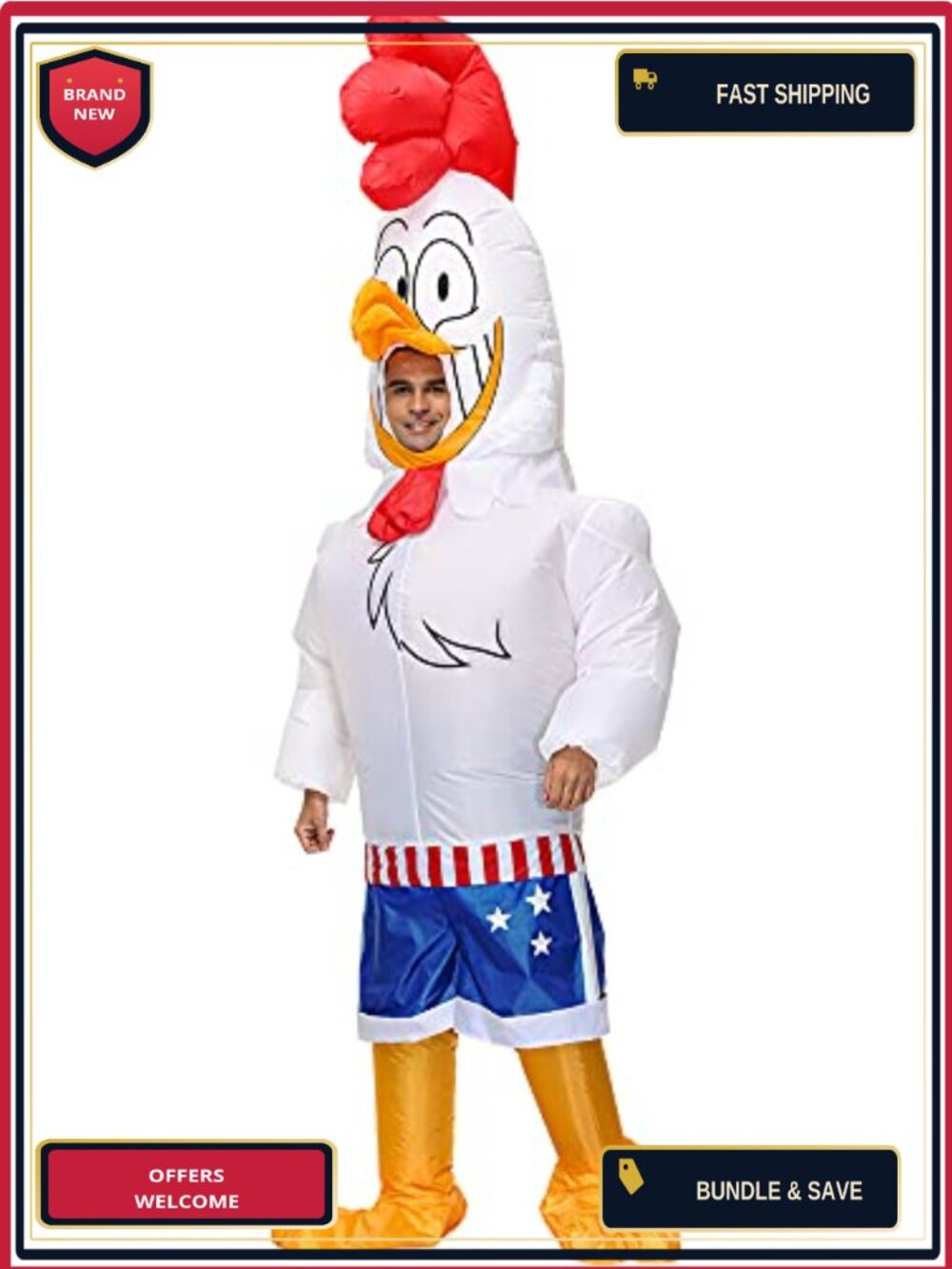 RHYTHMARTS Inflatable Chicken Costume Adult Blow Up Halloween Cosplay